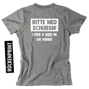 Herren - Shirt "Bitte ned schubsn!" - meinherzschlag.de