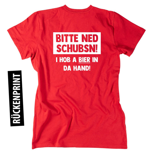 Herren - Shirt "Bitte ned schubsn!" - meinherzschlag.de