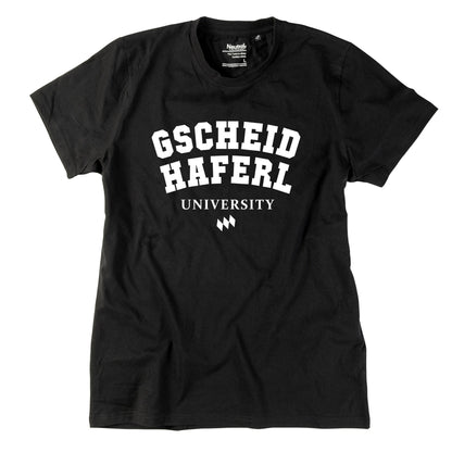 Herren - Shirt "Gscheidhaferl University" - meinherzschlag.de