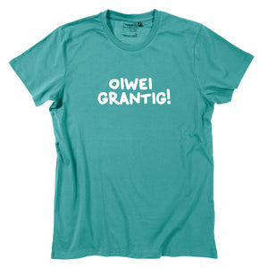 Herren-Shirt "oiwei grantig!" von meinherzschlag – Produktbild 6 von 8.