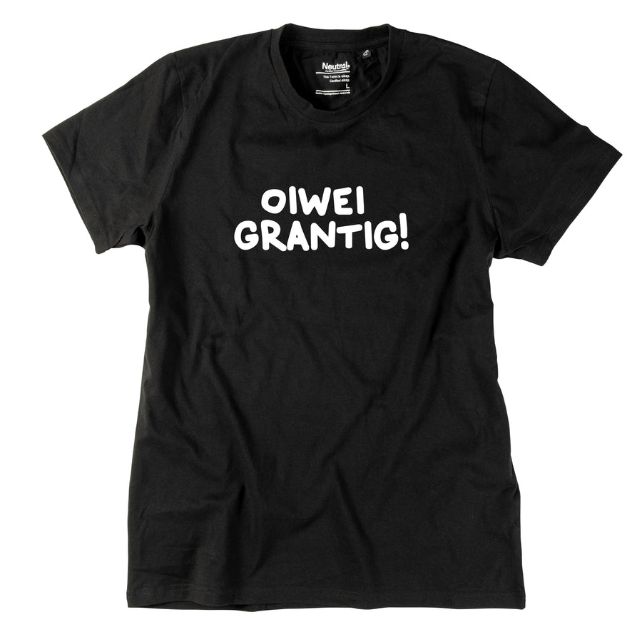 Herren-Shirt "oiwei grantig!" von meinherzschlag – Produktbild 3 von 8.