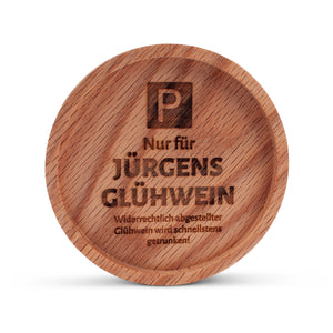 Holz - Untersetzer "Glühwein" mit Wunschname - meinherzschlag.de