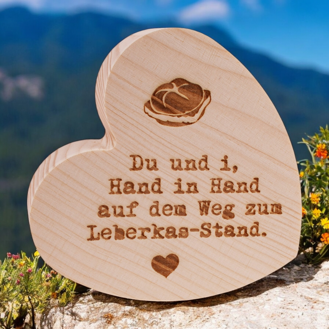 Holzherzerl "Leberkas-Stand"