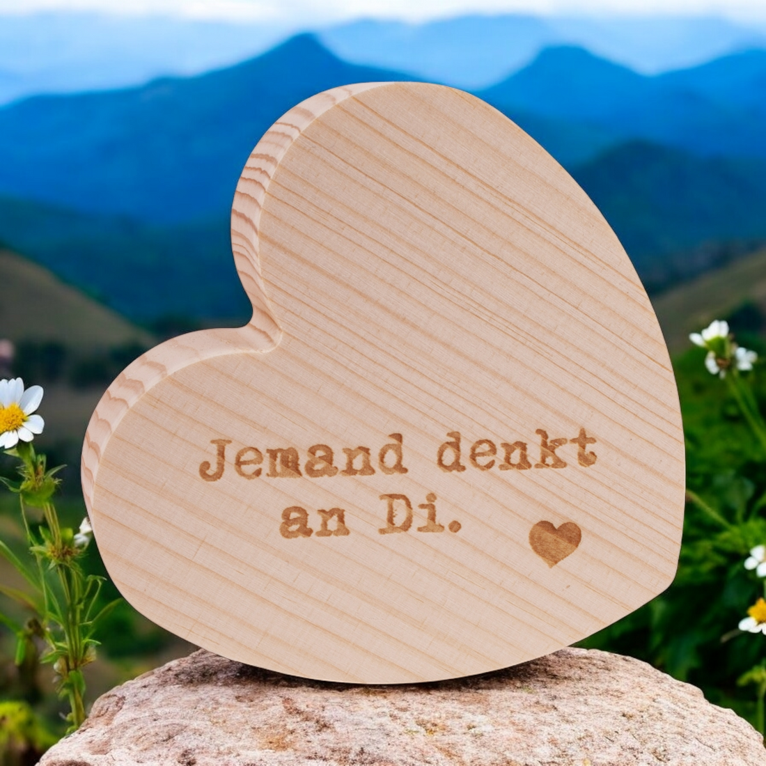 Holzherzerl "Jemand denkt an Di"