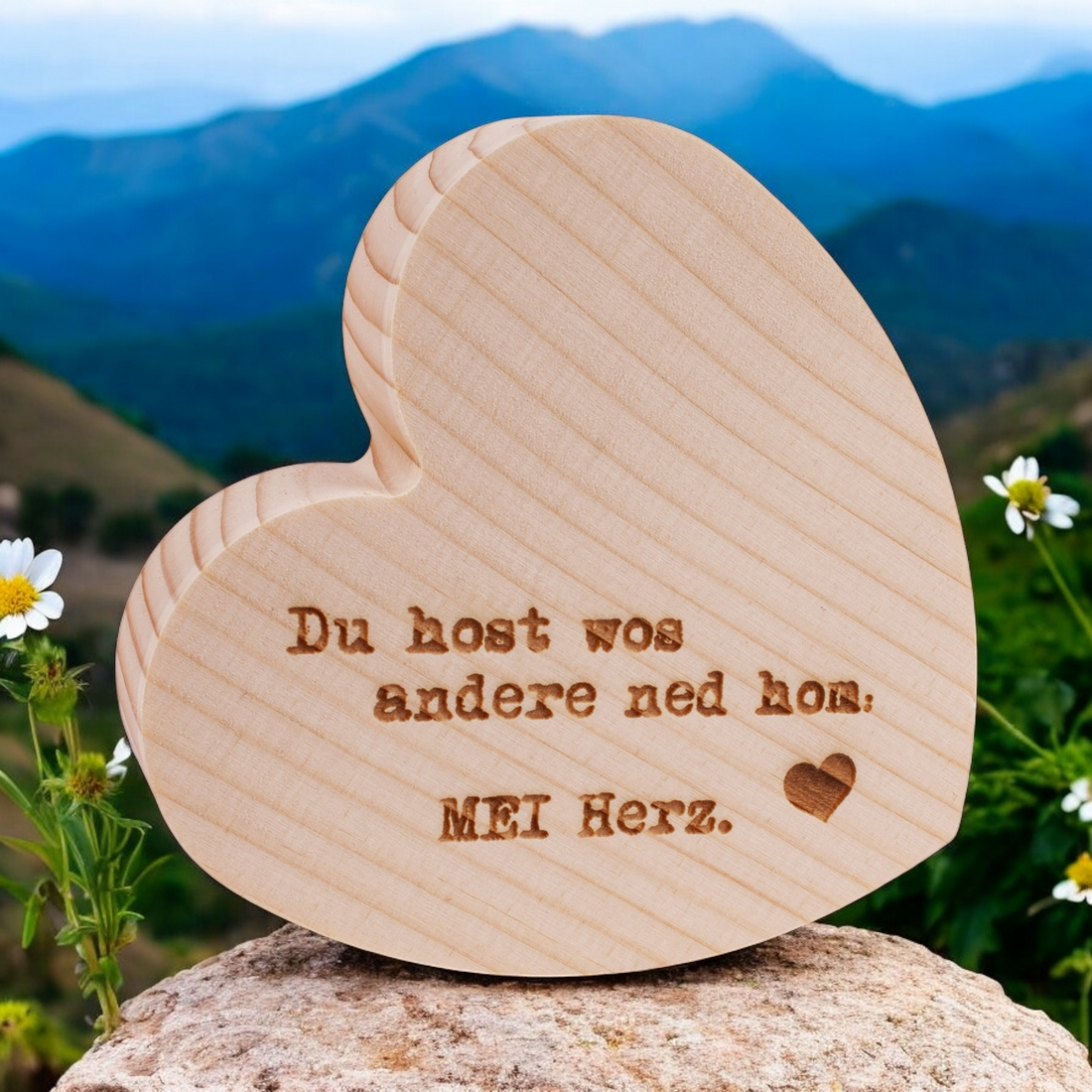 Holzherzerl "MEI Herz"