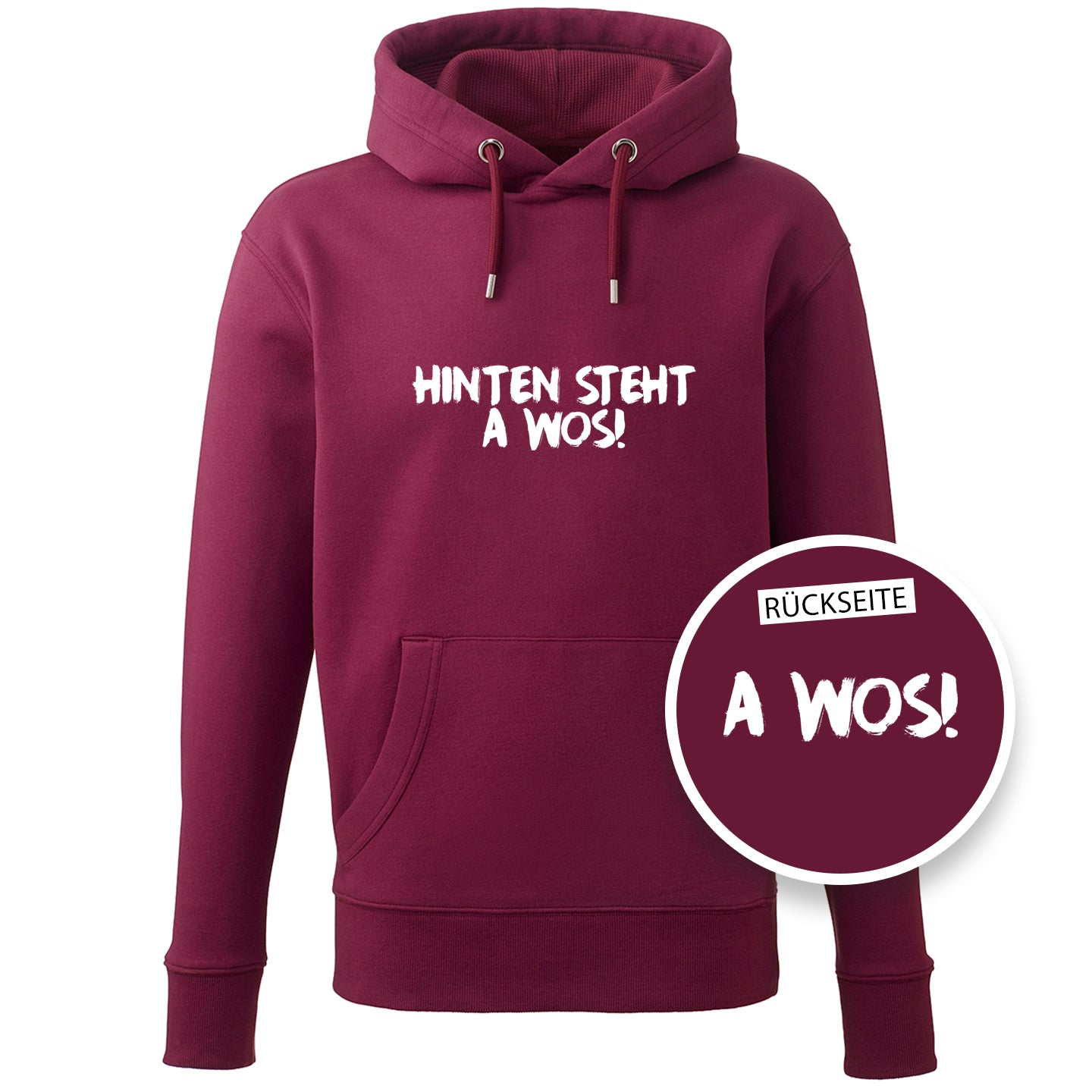Hoodie "A Wos!" (mit Rückenprint) - meinherzschlag.de