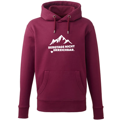 Hoodie "Bergtags nicht erreichbar" - meinherzschlag.de