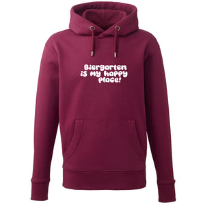 Hoodie "Biergarten is my happy place!" von meinherzschlag – Produktbild 3 von 7.