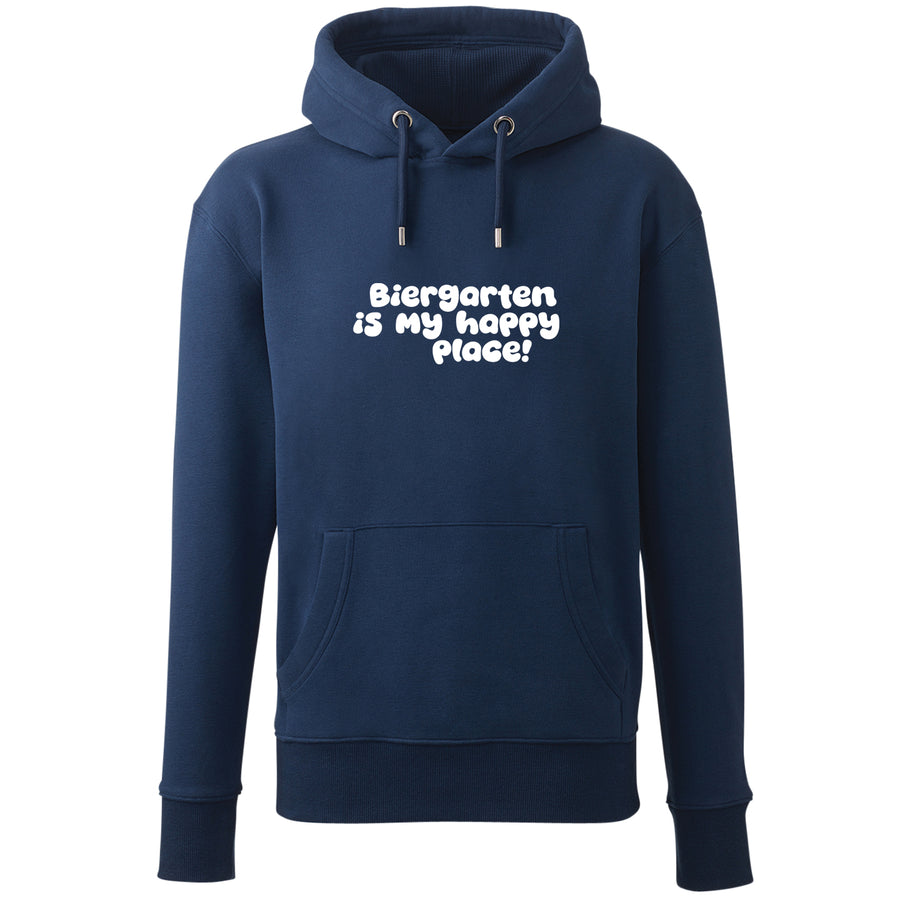 Hoodie "Biergarten is my happy place!" von meinherzschlag – Produktbild 5 von 7.