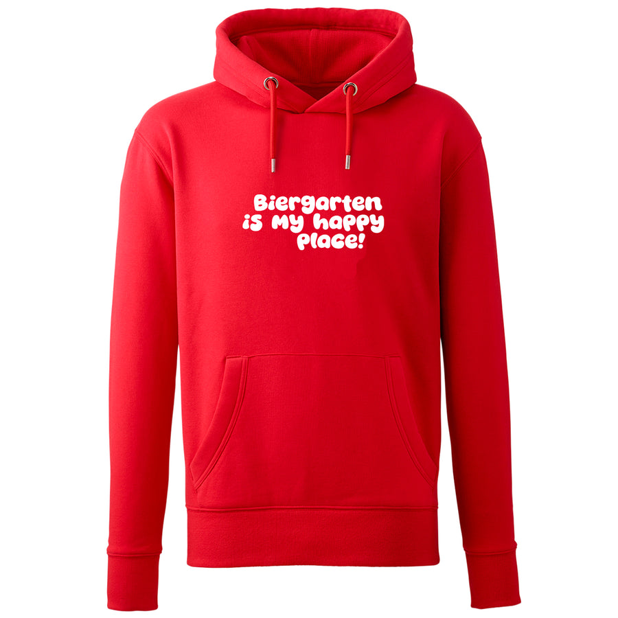 Hoodie "Biergarten is my happy place!" von meinherzschlag – Produktbild 6 von 7.
