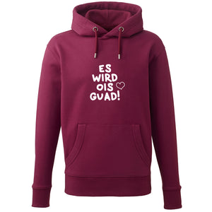 Hoodie "Es wird ois guad!" von meinherzschlag – Produktbild 3 von 7.