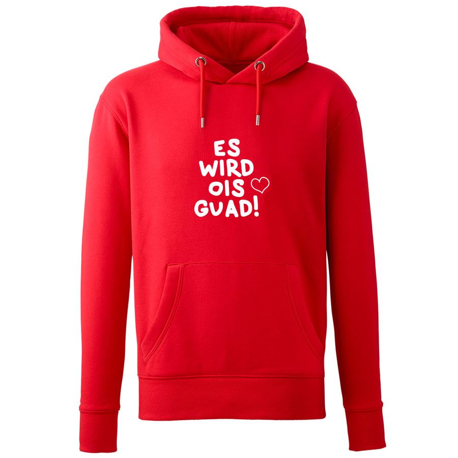 Hoodie "Es wird ois guad!" von meinherzschlag – Produktbild 6 von 7.