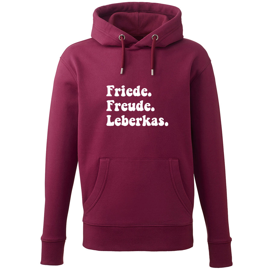 Hoodie "Friede. Freude. Leberkas." - meinherzschlag.de