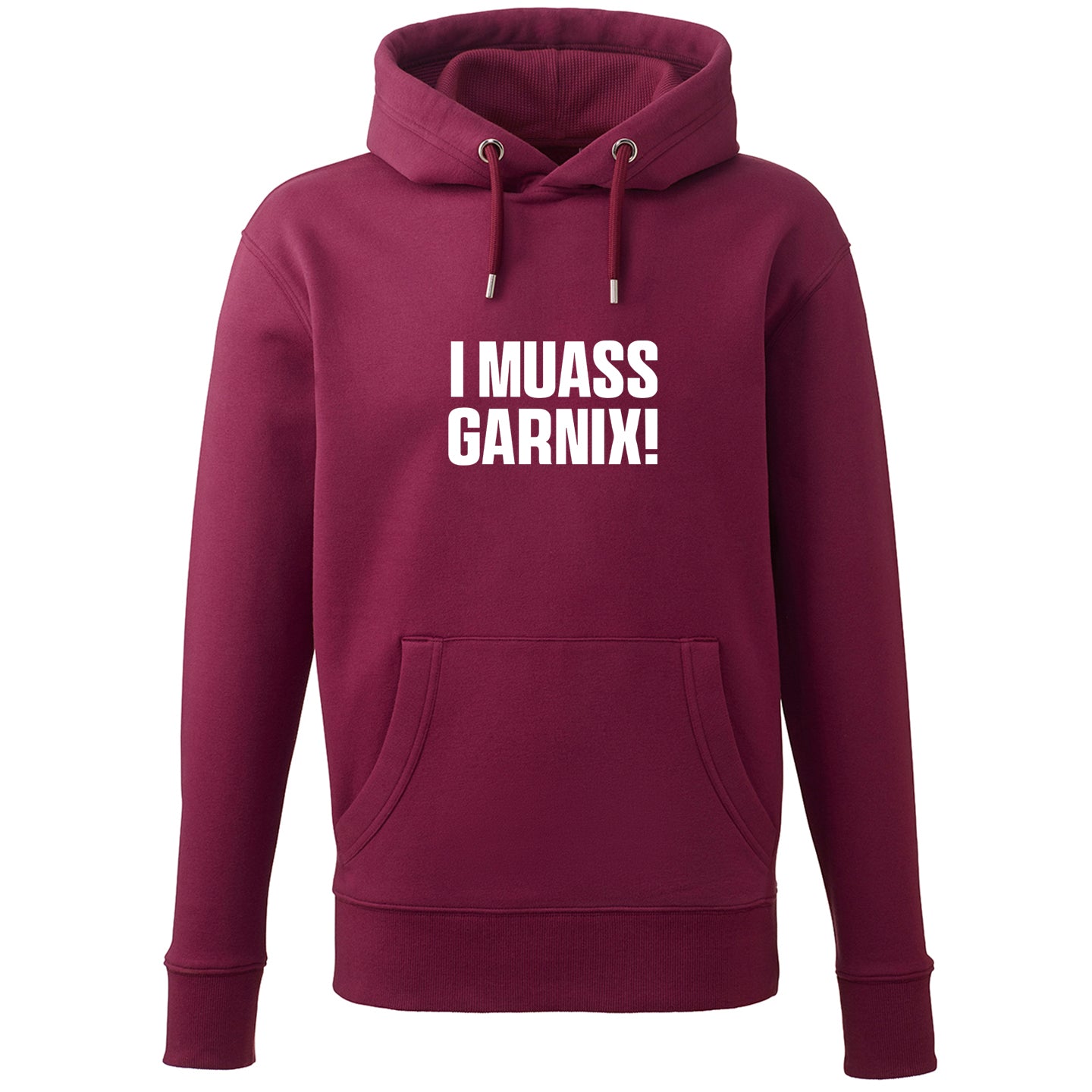 Hoodie "I muass garnix!" - meinherzschlag.de