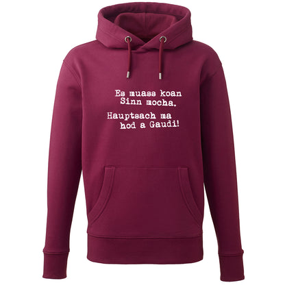 Hoodie "Es muass koan Sinn mocha" - meinherzschlag.de