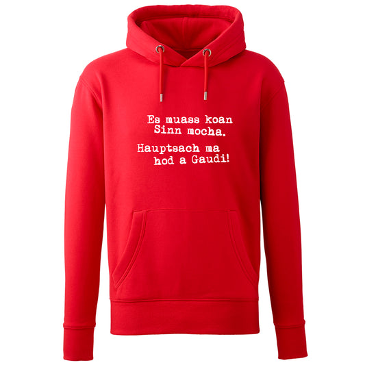 Hoodie "Es muass koan Sinn mocha" - meinherzschlag.de