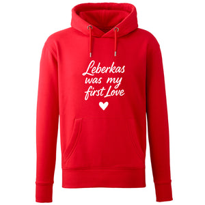Hoodie "Leberkas was my first Love" - meinherzschlag.de