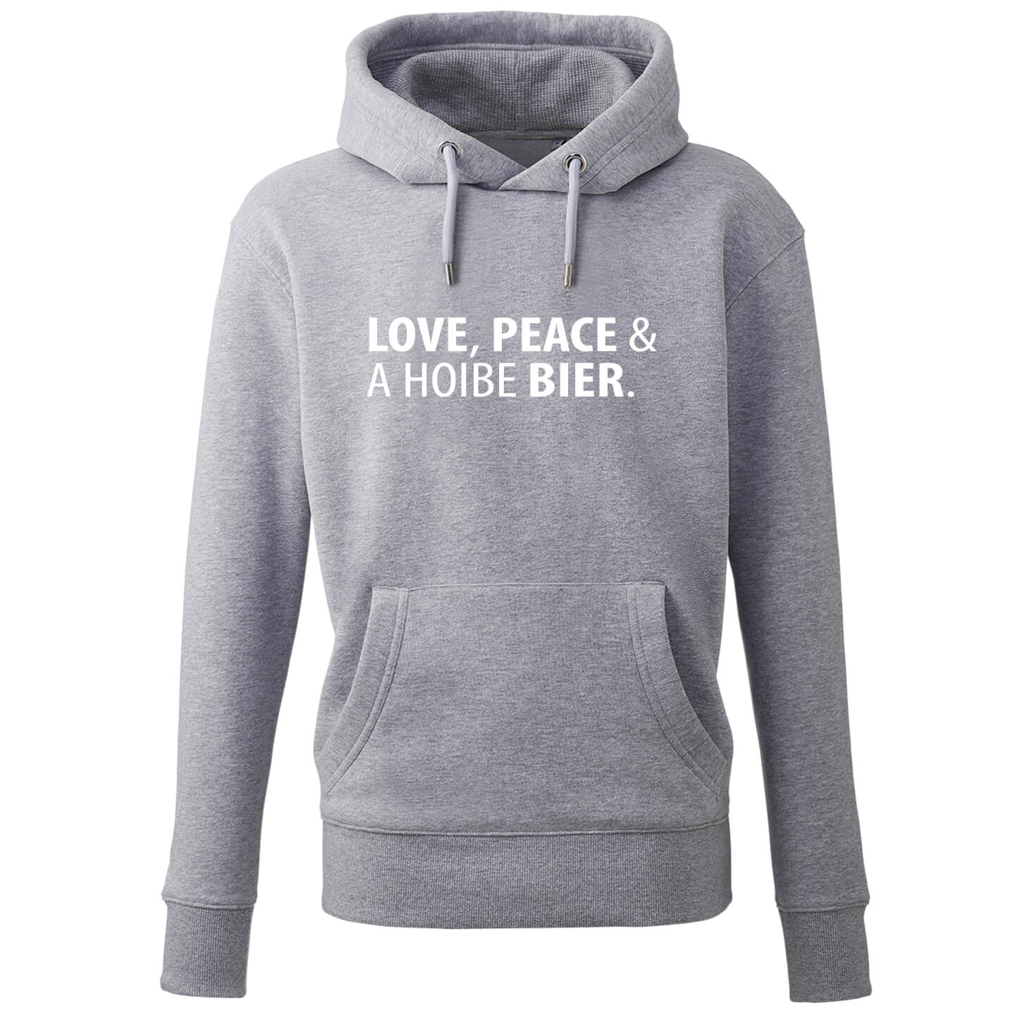 Hoodie "Love, Peace & A Hoibe Bier" - meinherzschlag.de