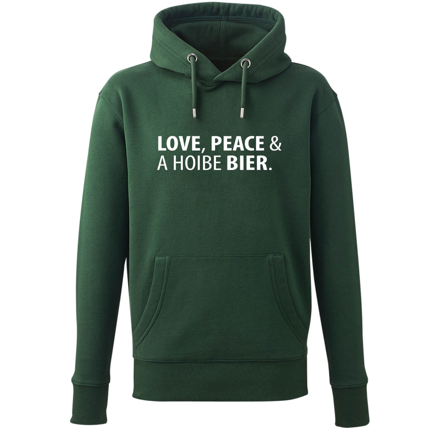 Hoodie "Love, Peace & A Hoibe Bier" - meinherzschlag.de
