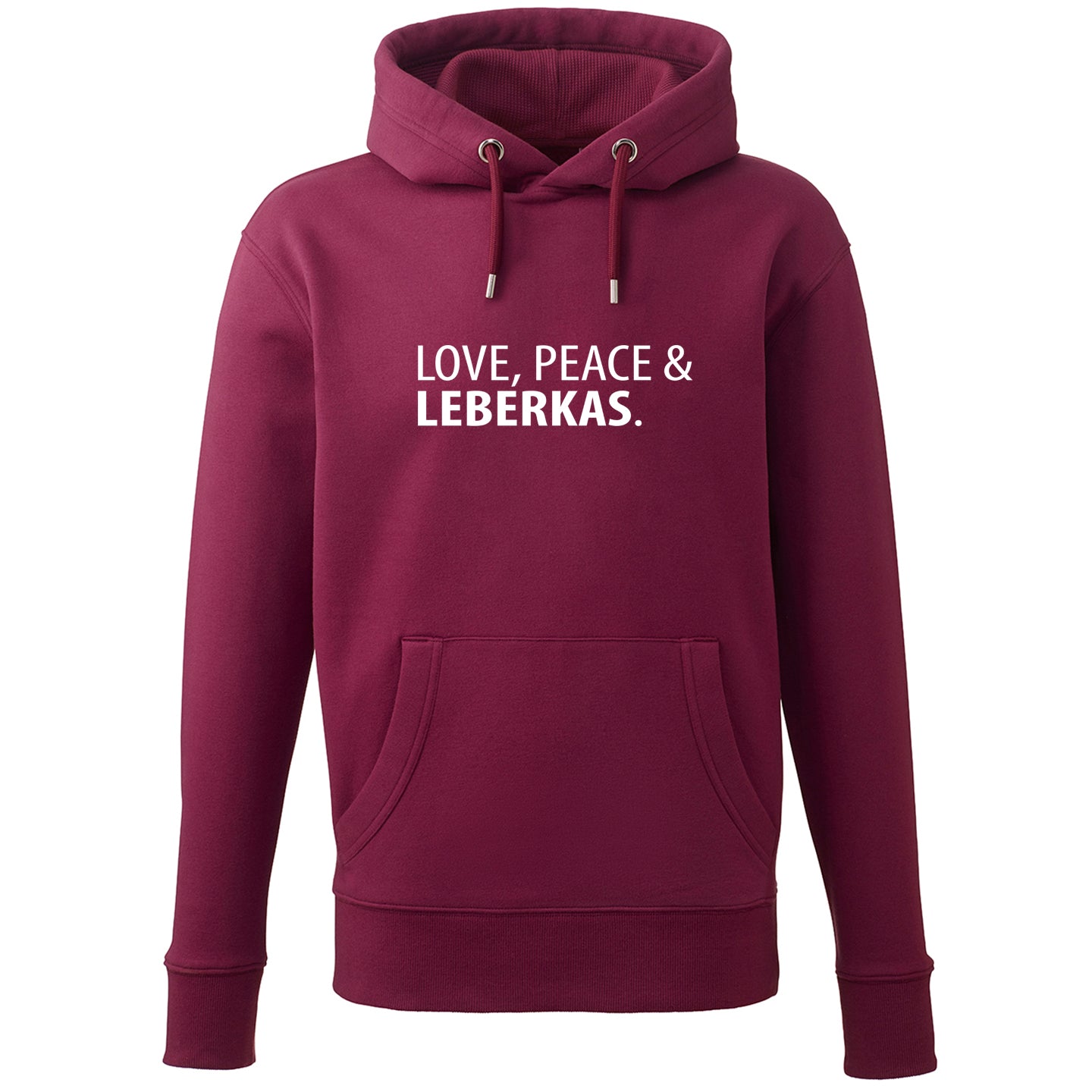Hoodie "Love, Peace & Leberkas" - meinherzschlag.de