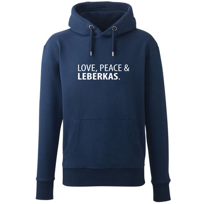 Hoodie "Love, Peace & Leberkas" - meinherzschlag.de