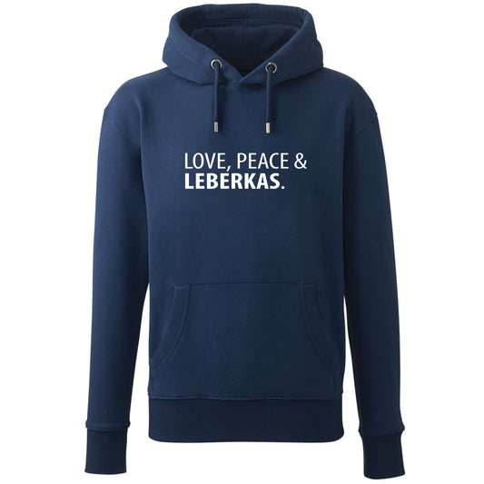 Hoodie "Love, Peace & Leberkas" - meinherzschlag.de