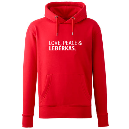 Hoodie "Love, Peace & Leberkas" - meinherzschlag.de