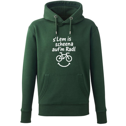 Hoodie "s'Lem is scheena auf'm Radl" - meinherzschlag.de