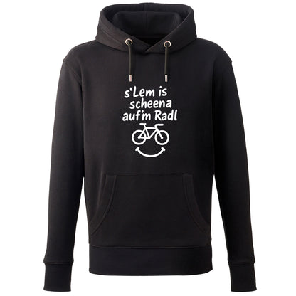 Hoodie "s'Lem is scheena auf'm Radl" - meinherzschlag.de