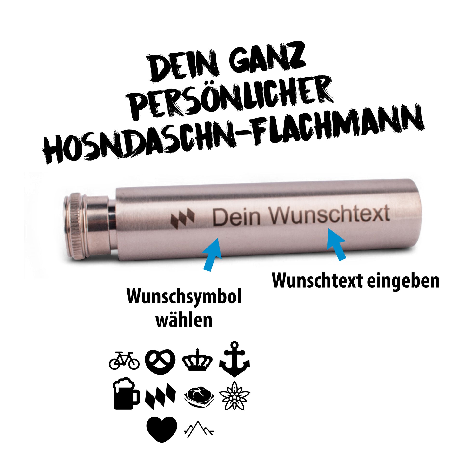 Hosentaschen - Flachmann "Wunschtext" - meinherzschlag.de