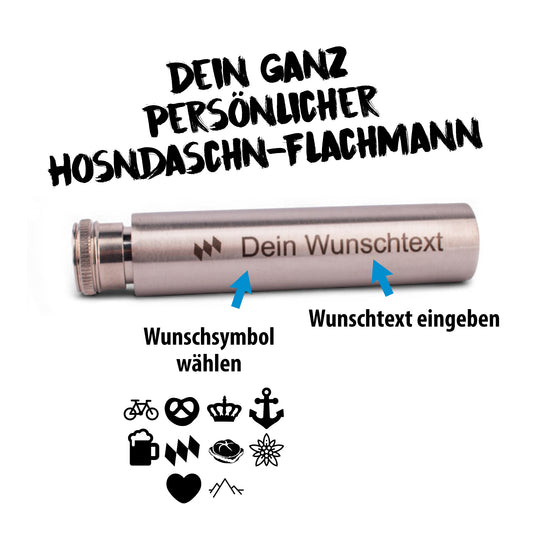 Hosentaschen - Flachmann "Wunschtext" - meinherzschlag.de