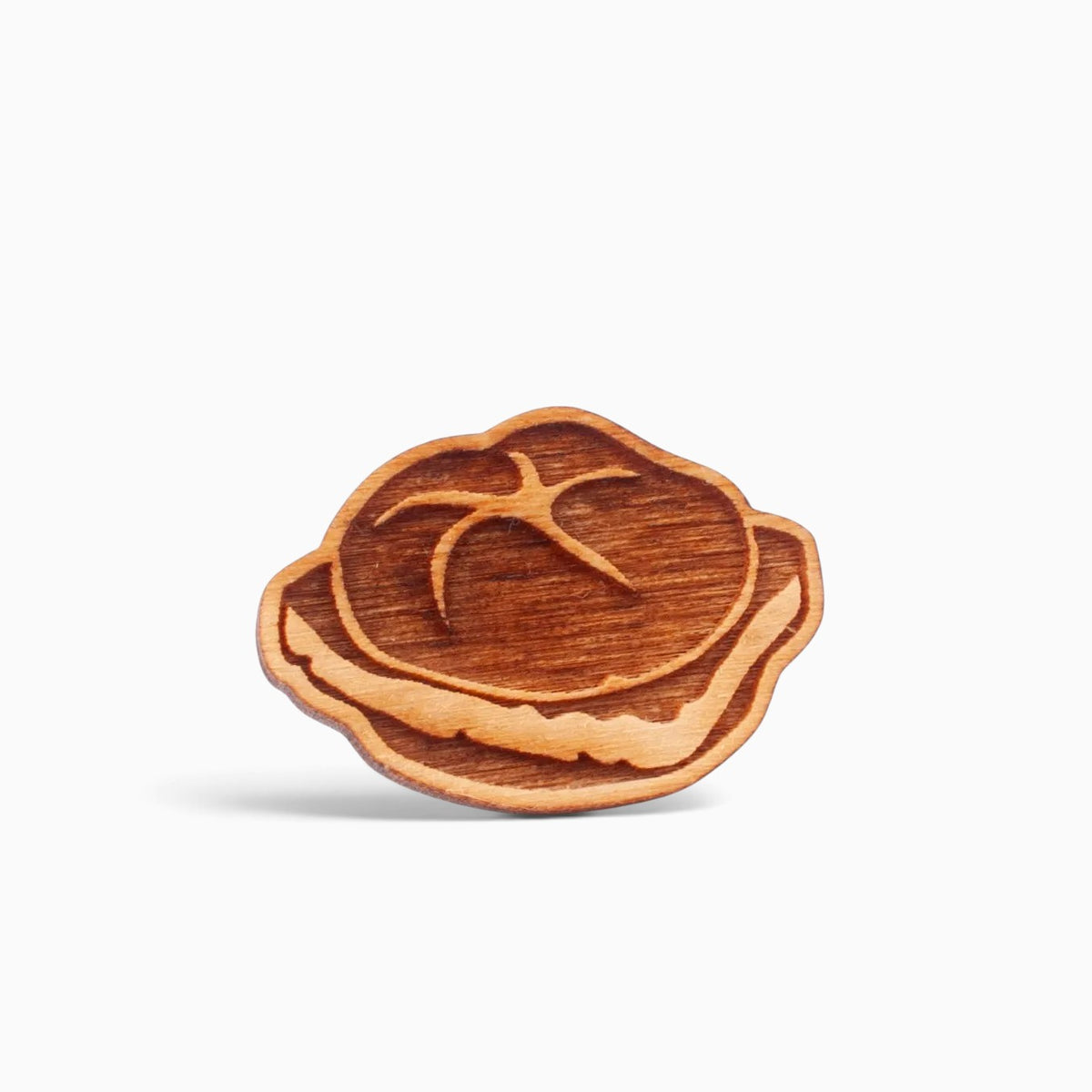 Holz-Ansteck-Pin "Leberkas"