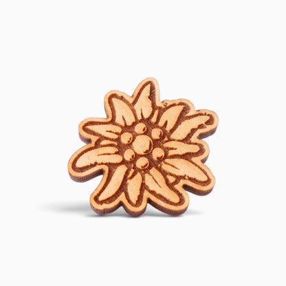 Holz-Ansteck-Pin "Edelweiss"
