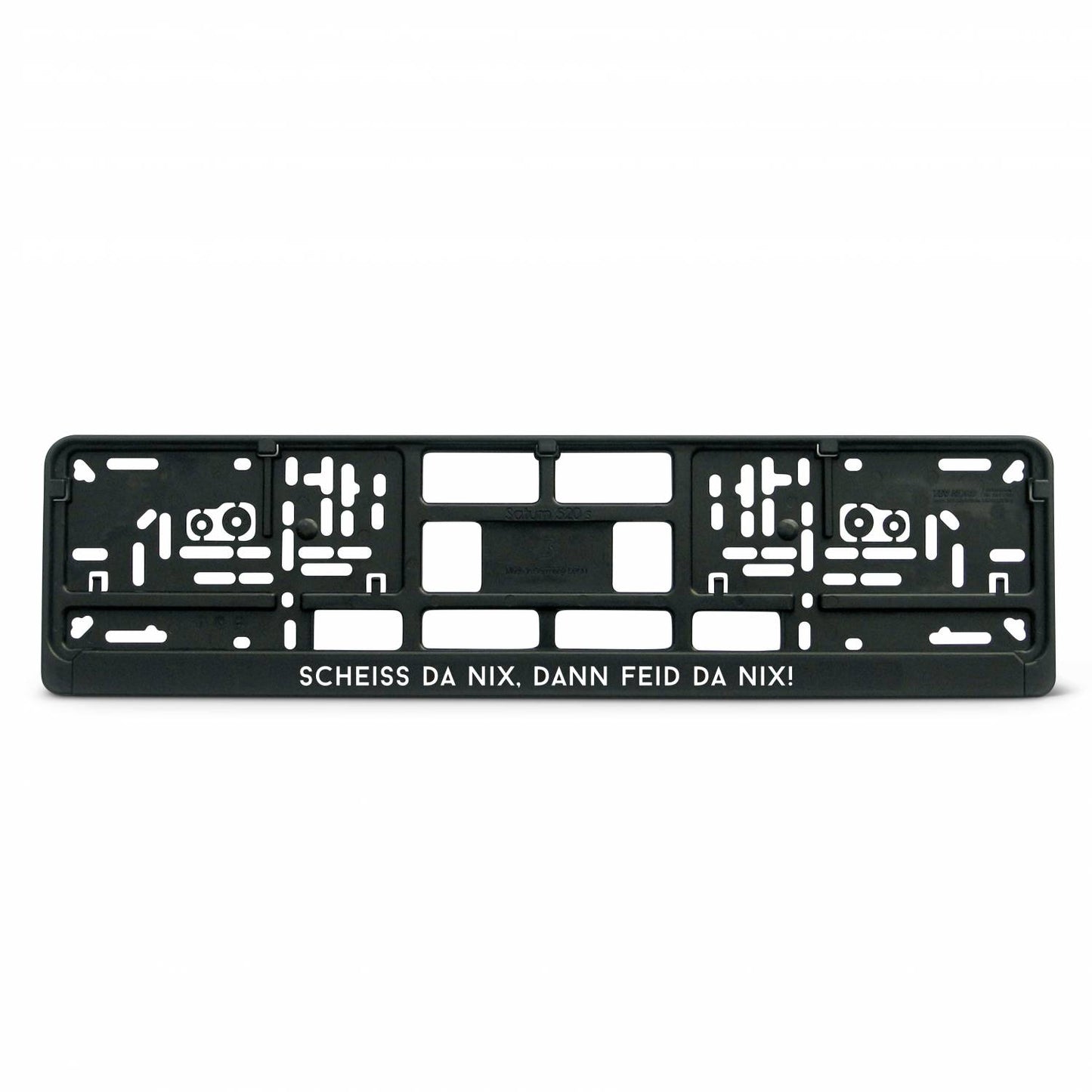 Kennzeichenhalter "Scheiss da nix, dann feid da nix!" - meinherzschlag.de