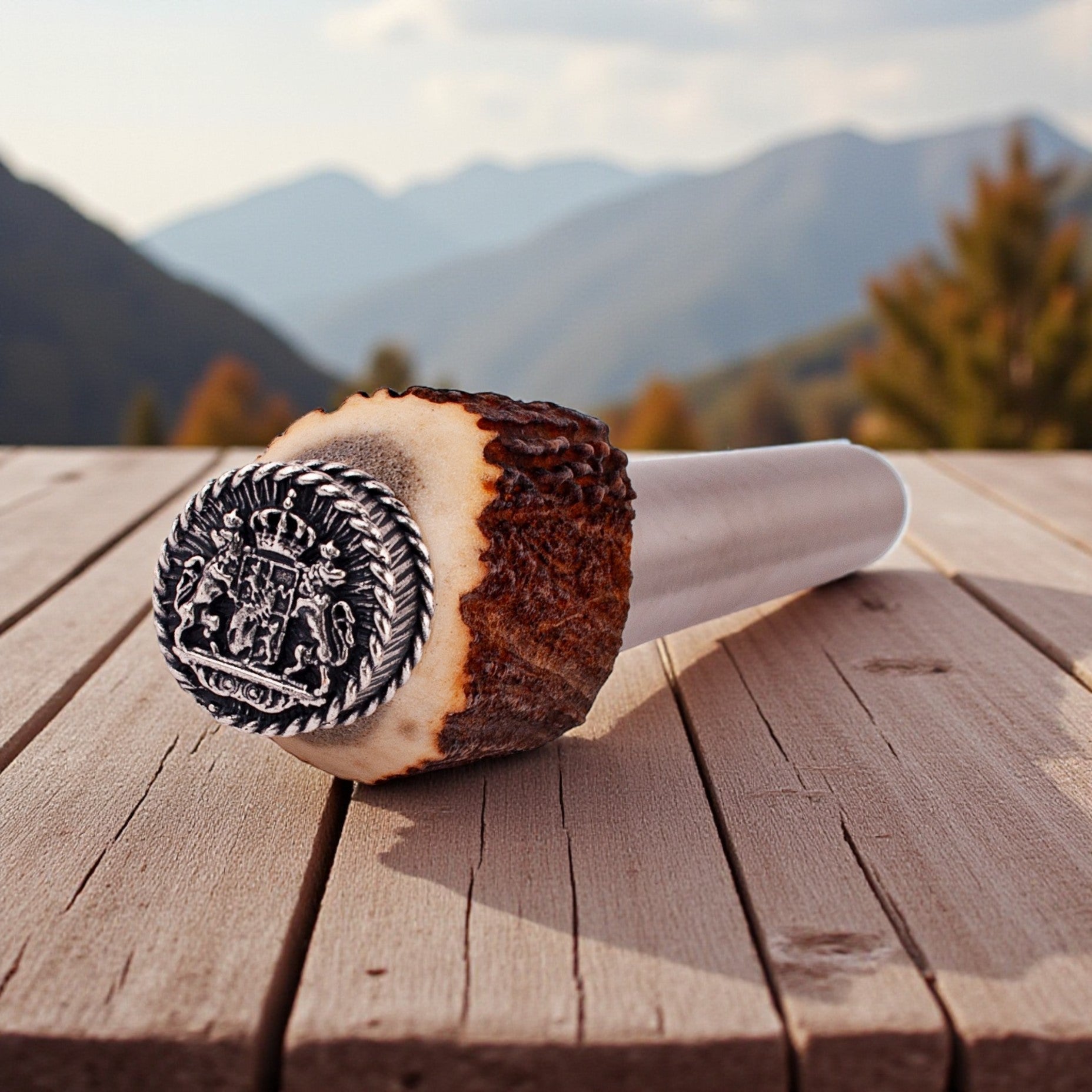 Hirschhorn - Lederhosen - Flachmann "Bayernwappen" - meinherzschlag.de