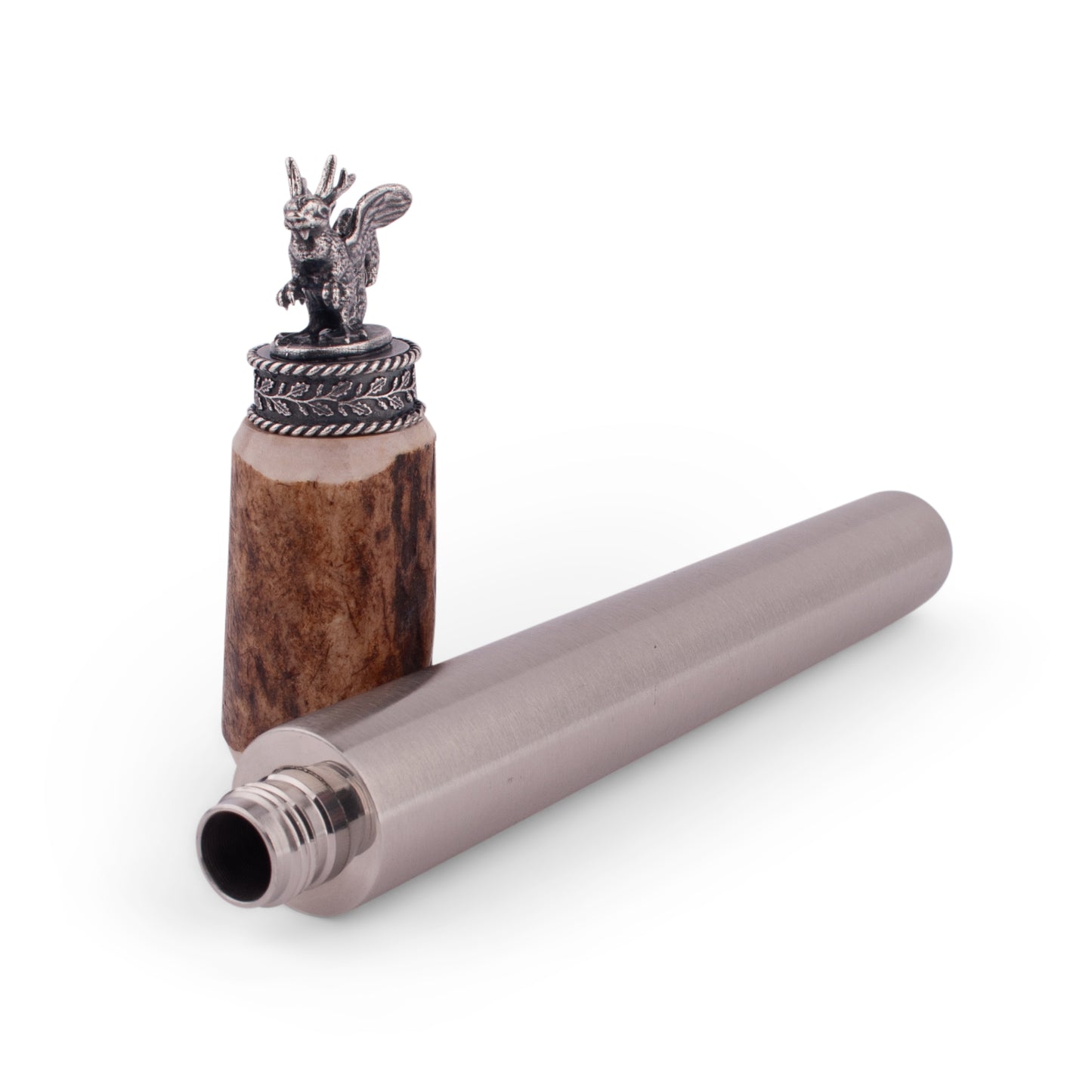 Hirschhorn - Lederhosen - Flachmann "Wolpertinger" - meinherzschlag.de