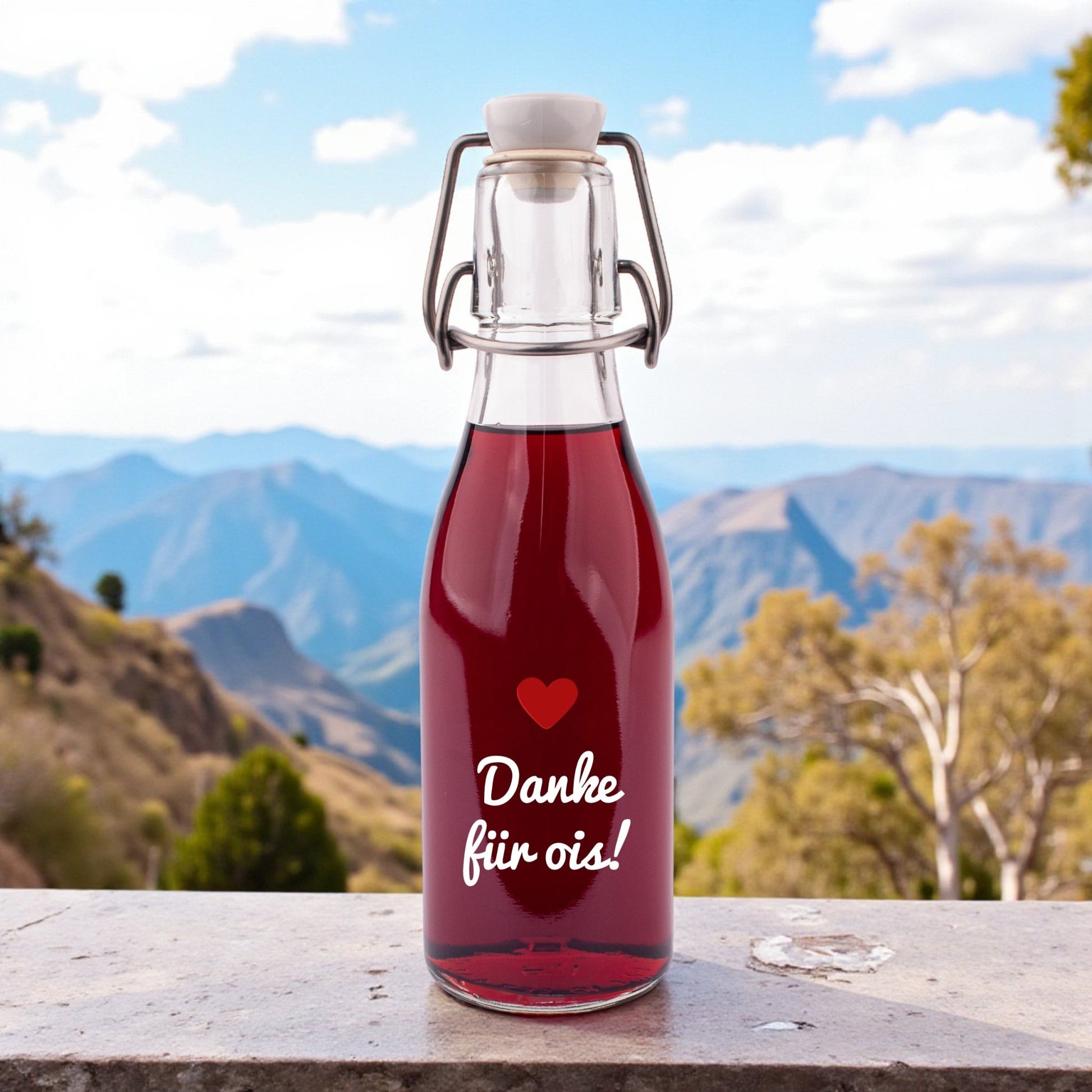 Likör/Schnaps "Danke für ois!" - meinherzschlag.de