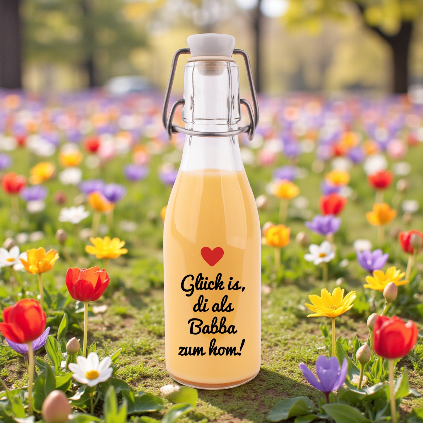 Likör/Schnaps "Glück is, di als Babba zum hom!"