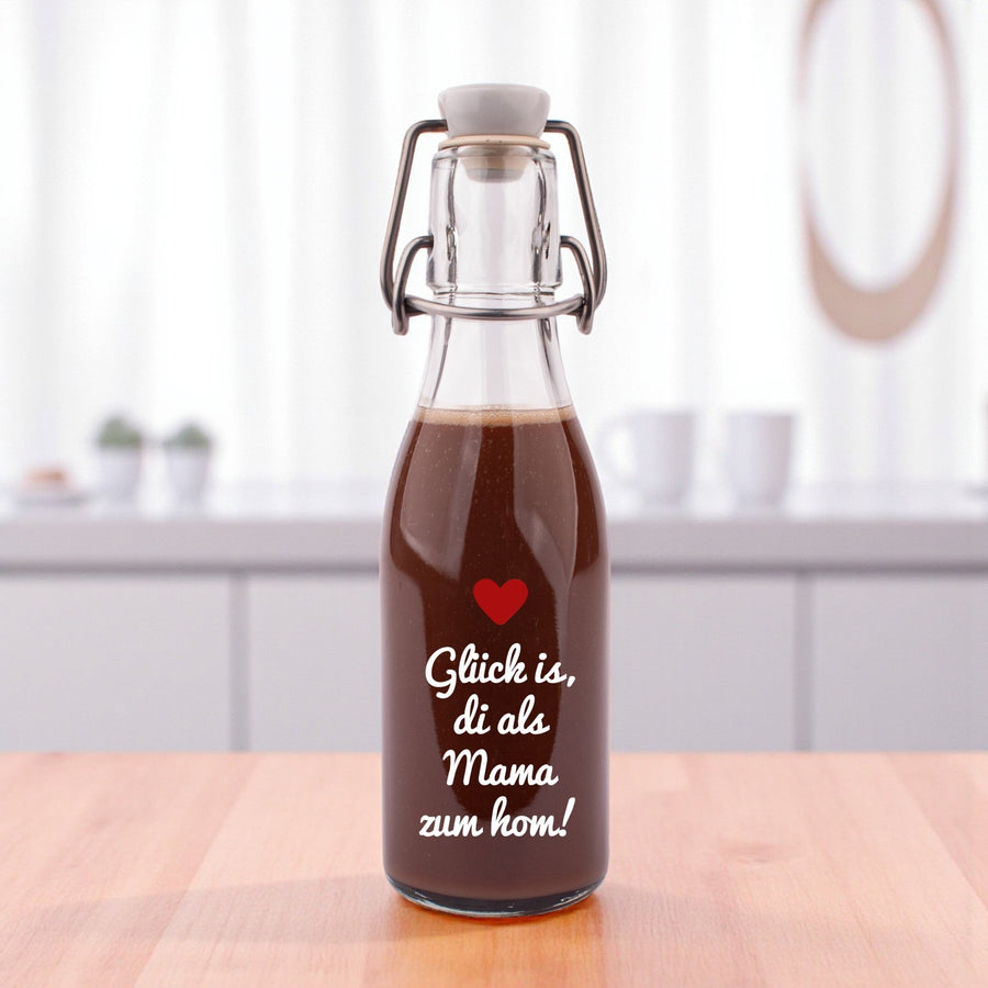 Likör/Schnaps "Glück is, di als Mama zum hom!" - meinherzschlag.de