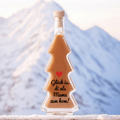 Weihnachtslikör "Glück is, di als Mama zum hom!" - meinherzschlag.de