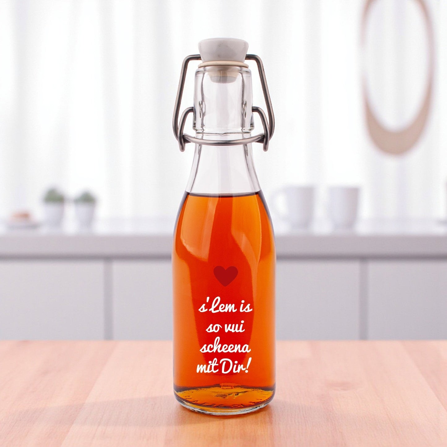 Likör/Schnaps "s'Lem is so vui scheena mit Dir!" - meinherzschlag.de