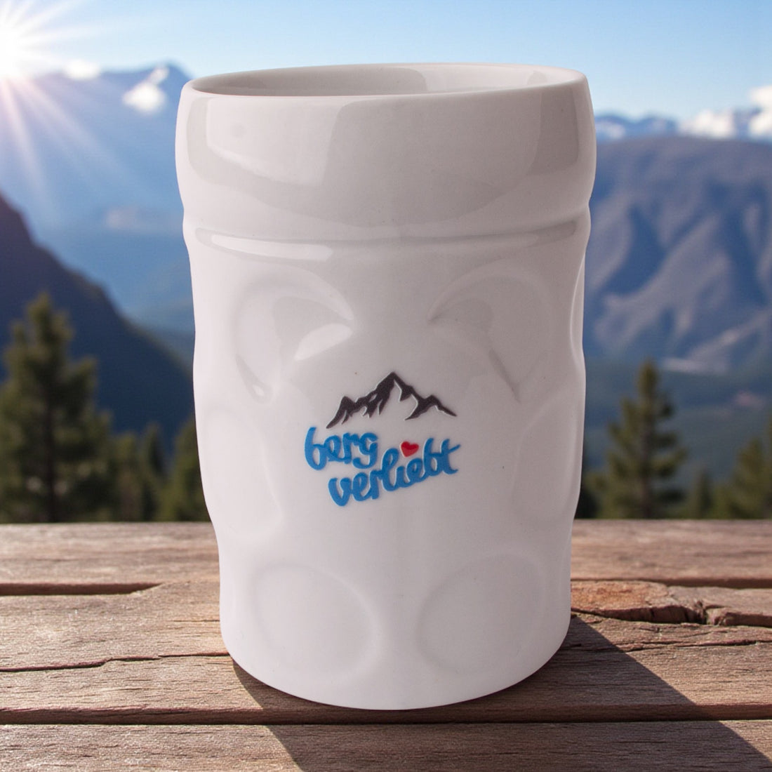 Maßkrug-Kaffeetasse &quot;bergverliebt&quot;