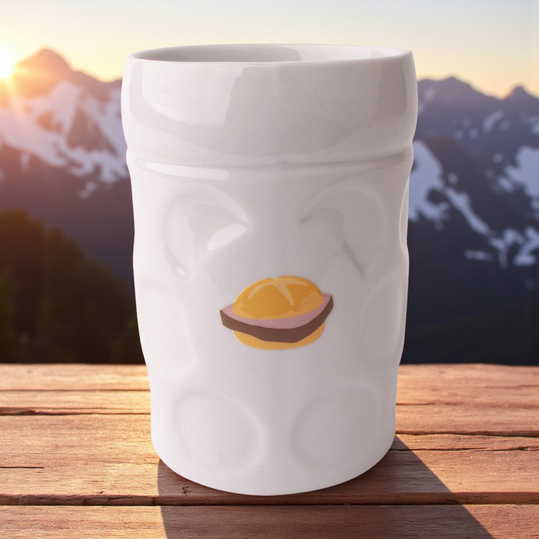 Maßkrug-Kaffeetasse &quot;Leberkas&quot;
