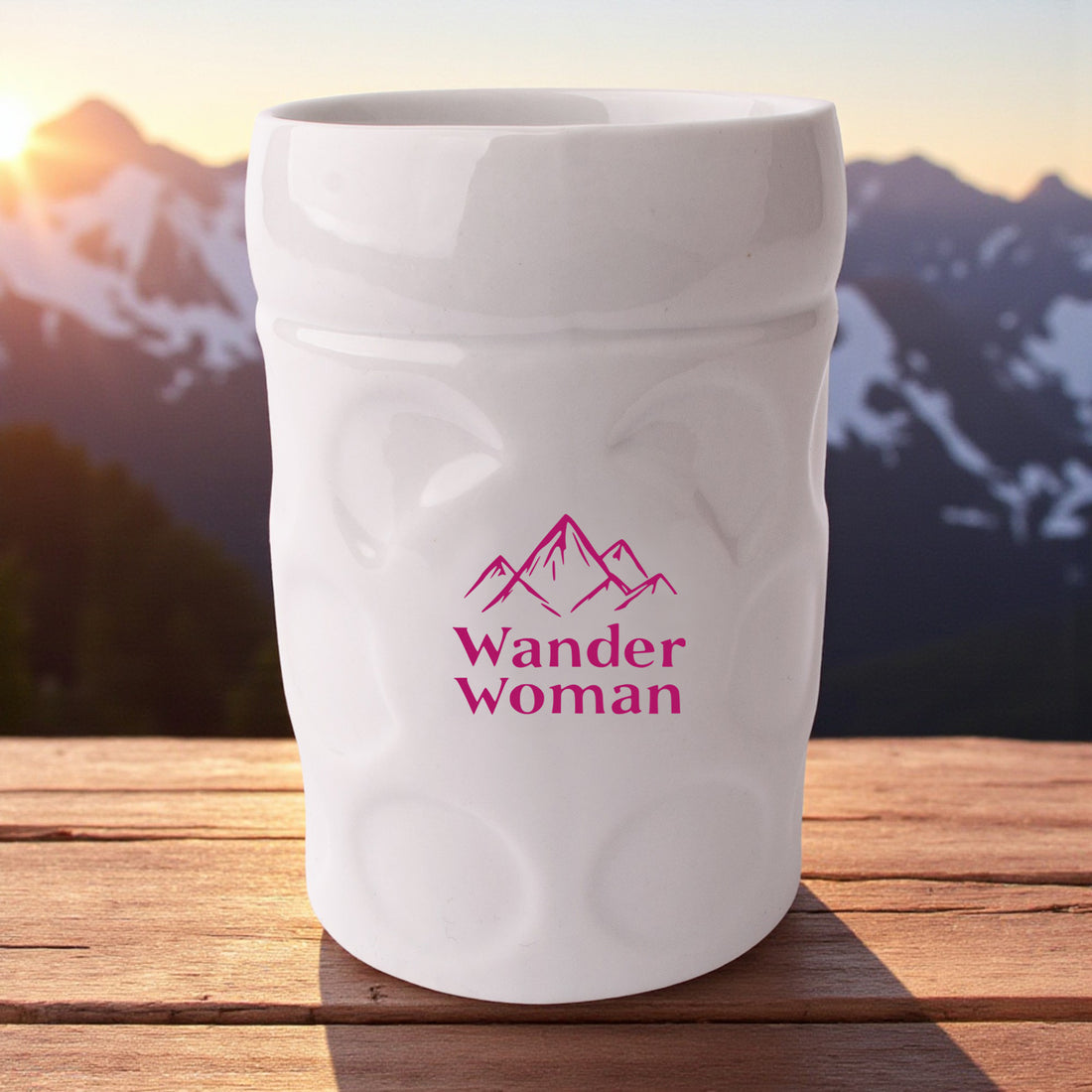 Maßkrug-Kaffeetasse "Wander Woman"
