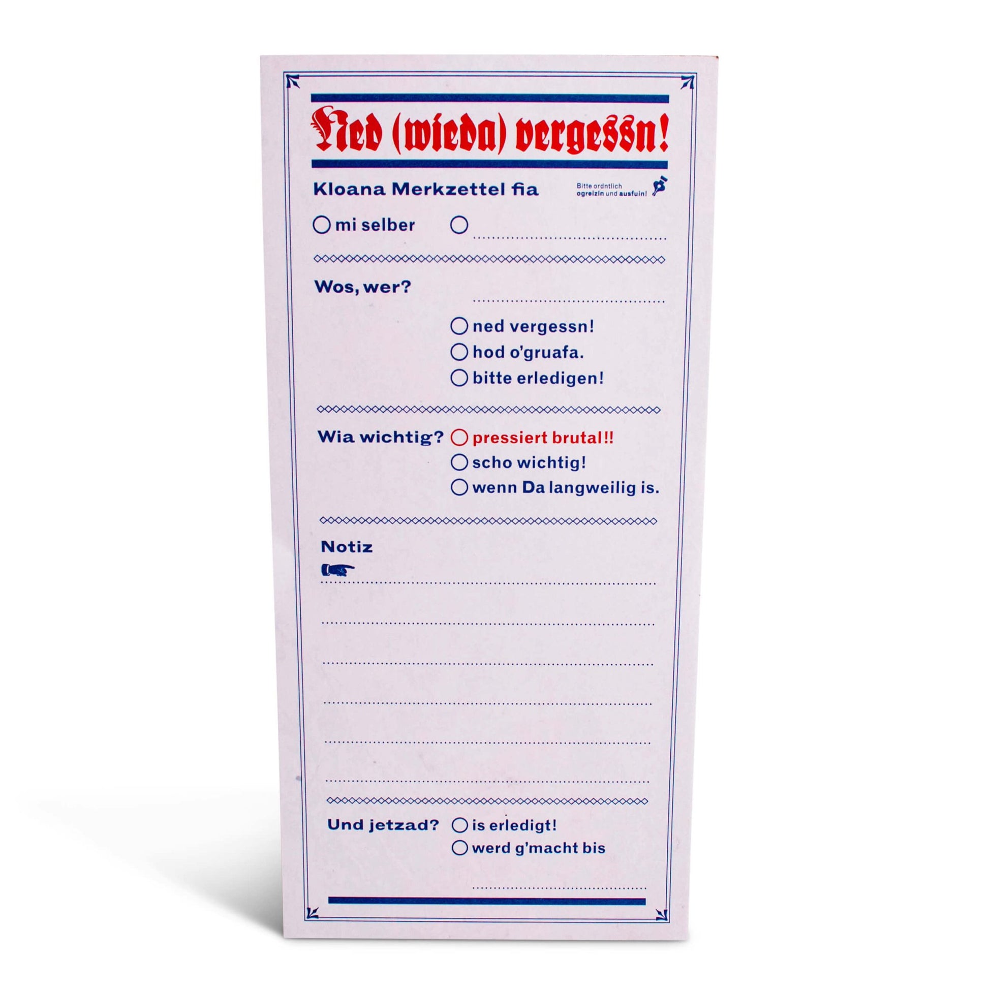 Bayerischer Notizblock "Kloana Merkzettel" - meinherzschlag.de