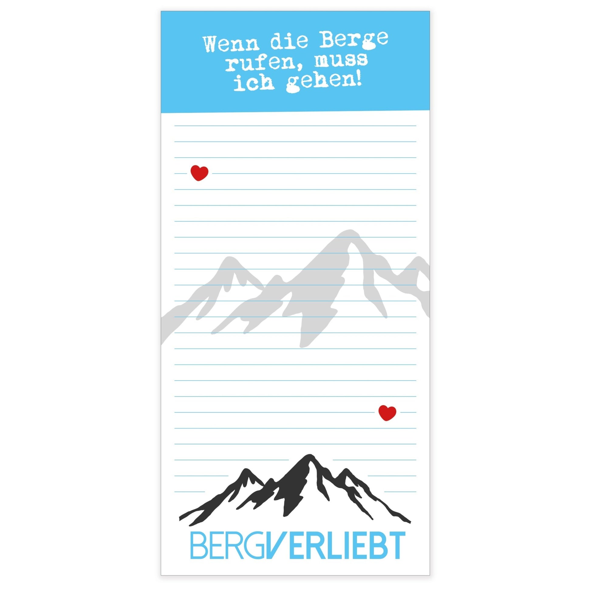 Notizblock "bergverliebt" - meinherzschlag.de