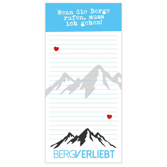 Notizblock "bergverliebt" - meinherzschlag.de