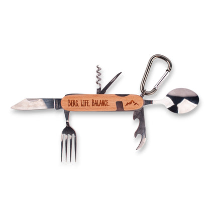 Outdoor Brotzeit - Besteck "Berg. Life. Balance." - meinherzschlag.de