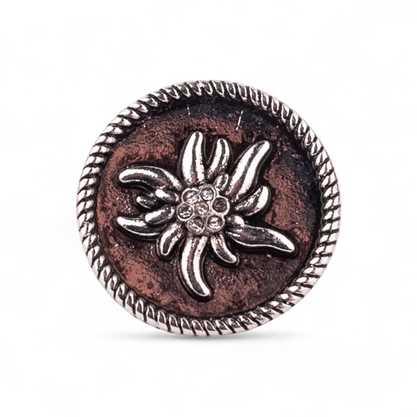 Ansteck - Pin "Edelweiß" mit Strass - meinherzschlag.de