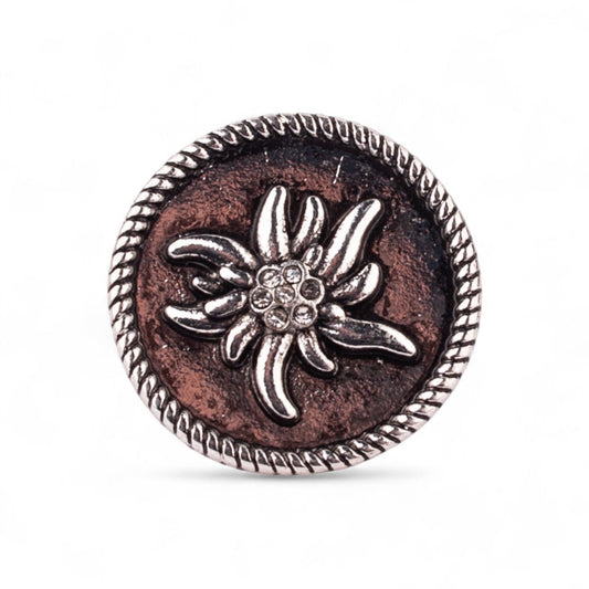 Ansteck - Pin "Edelweiß" mit Strass - meinherzschlag.de